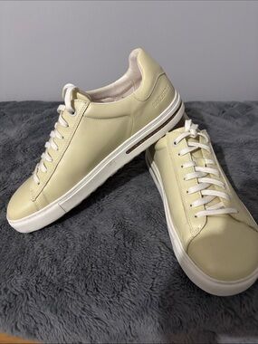 Birkenstock Leather Sneakers in Pale Yellow